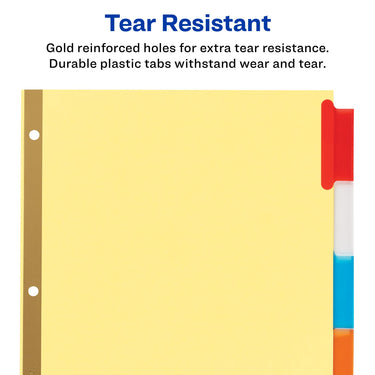 Avery 5-Tab Binder Dividers, Insertable Multicolor Big Tabs, 6 Sets (11109) Binder Divider 6-pack